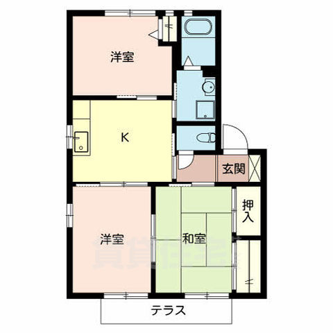 堺市西区浜寺南町のアパートの間取り