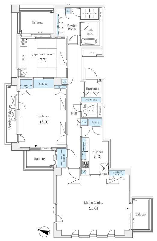 千代田区六番町のマンションの間取り