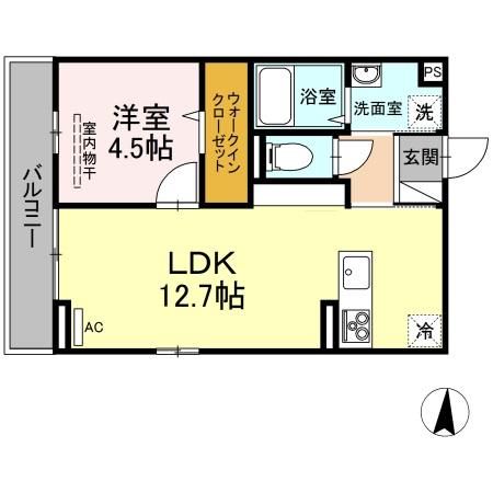 上越市春日新田のアパートの間取り