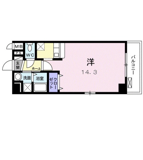 岡山市北区京橋南町のマンションの間取り