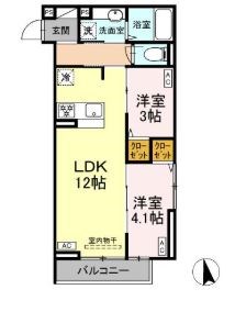 北区滝野川のアパートの間取り