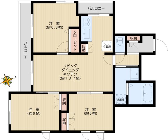 (仮称)目白台2丁目メゾンの間取り