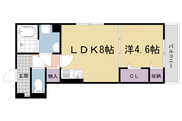 城陽市富野のアパートの間取り