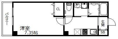 リーフビル割塚の間取り