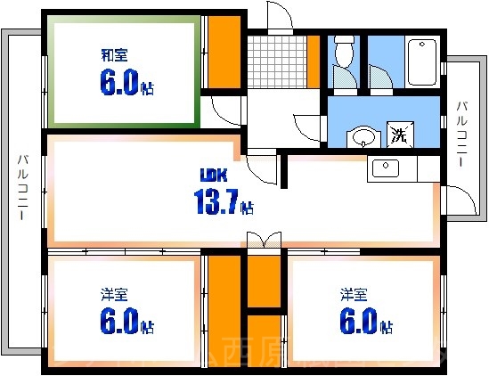 広島市佐伯区五月が丘のマンションの間取り