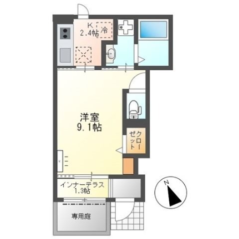 姫路市西中島のアパートの間取り