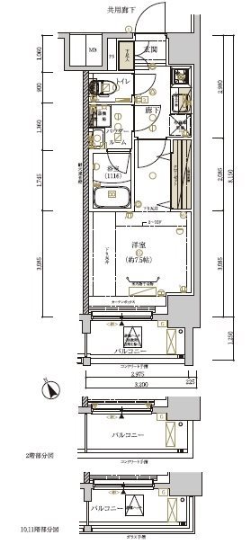 メインステージ川崎新川通の間取り