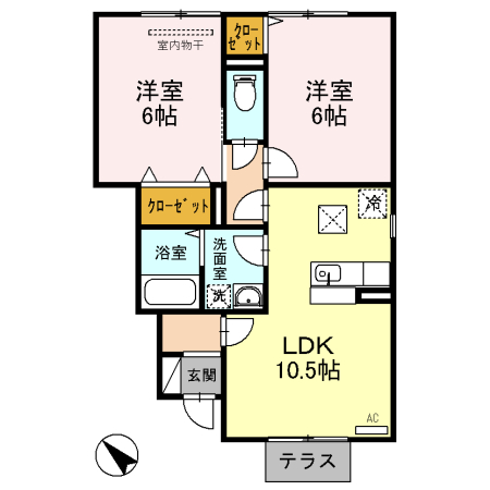 コンフォート東川口 B棟の間取り