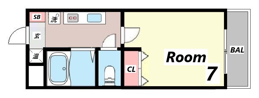 姫路市伊伝居のアパートの間取り