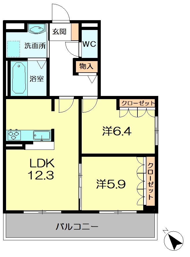 木津川市梅美台のマンションの間取り