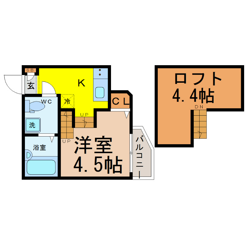 名古屋市中区新栄のアパートの間取り