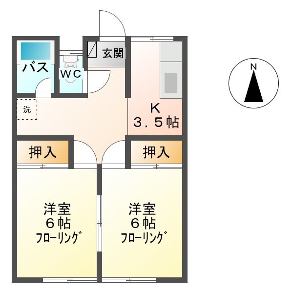 東信ハイツＢの間取り