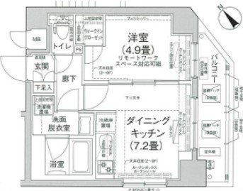 荒川区東尾久のマンションの間取り