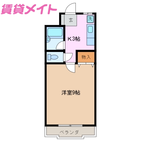 津市大里窪田町のマンションの間取り