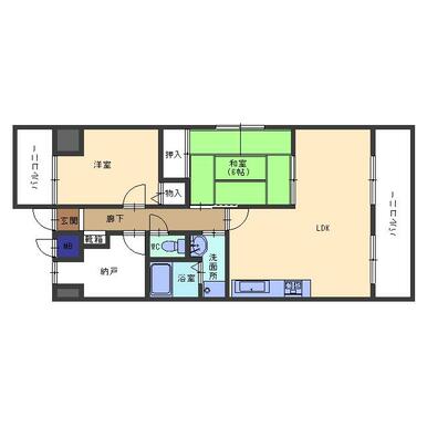 福山市入船町のマンションの間取り