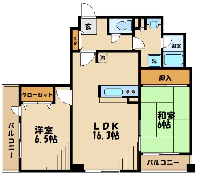 調布市布田のマンションの間取り