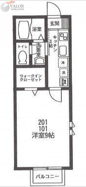 横浜市南区永田南のアパートの間取り