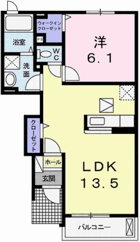 姫路市御国野町御着のアパートの間取り