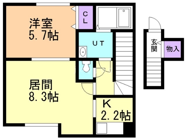 札幌市北区太平十条のアパートの間取り