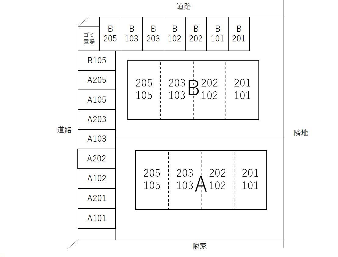 【ソシャールハイツＢの駐車場】