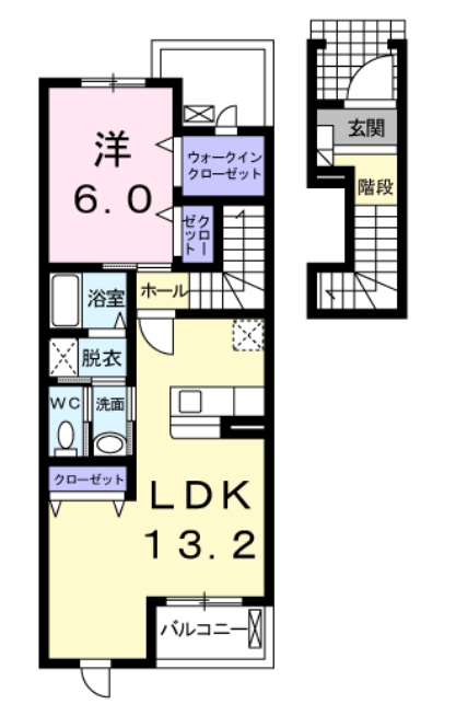 大府市柊山町のアパートの間取り