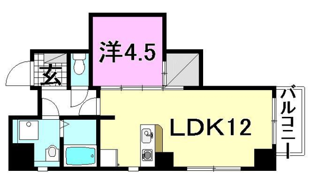 松山市湊町のマンションの間取り