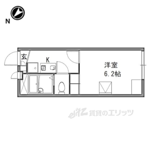 枚方市茄子作北町のアパートの間取り