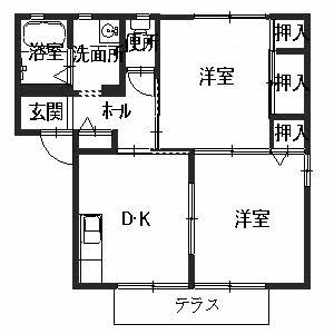 福知山市問屋町のアパートの間取り