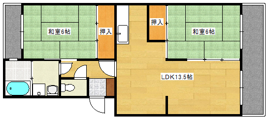 広島市西区井口台のマンションの間取り