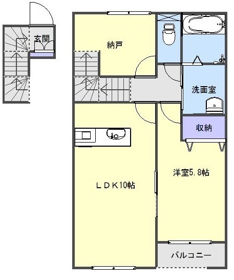 クレアージュ小中野Ａの間取り