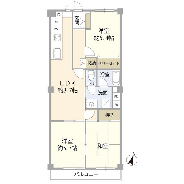 ルネ新行徳Ａ棟（０４０６７９）の間取り