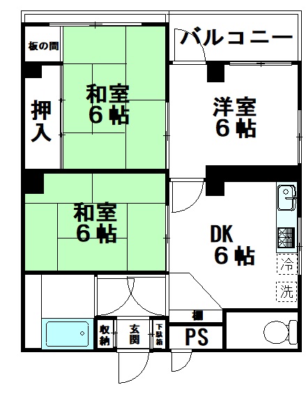 台東区花川戸のマンションの間取り