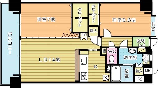 【ニューリバー三萩野の間取り】