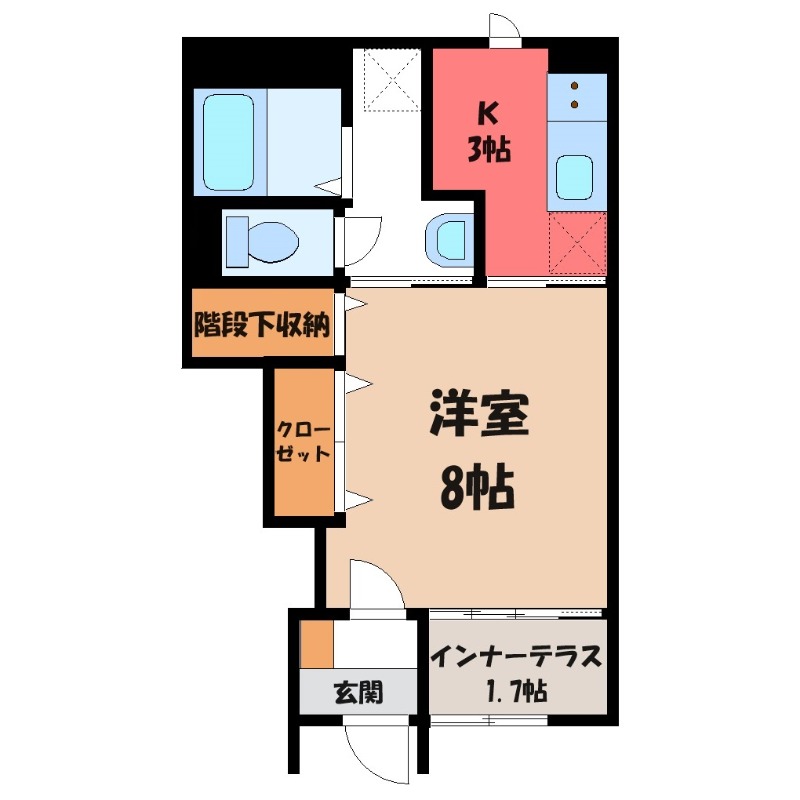 【小山市城西のアパートの間取り】