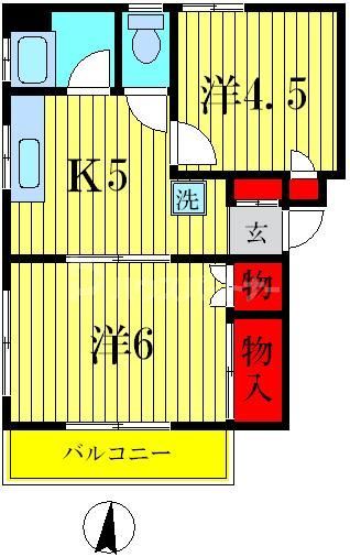 江戸川区北小岩のマンションの間取り