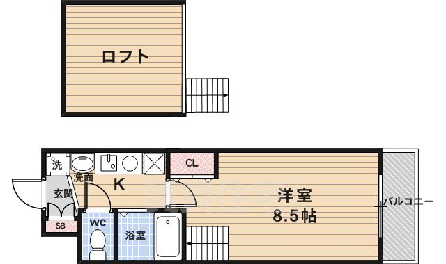 京都市右京区西院巽町のマンションの間取り