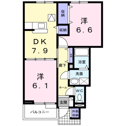 マウントシティ2Ａの間取り