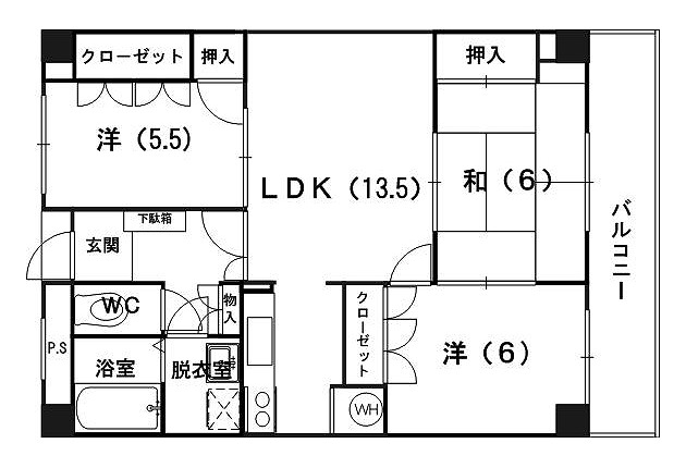 ラフォーレ花堂の間取り