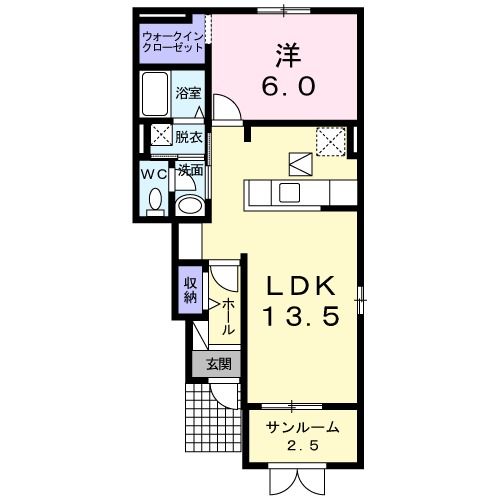 小松市今江町のアパートの間取り