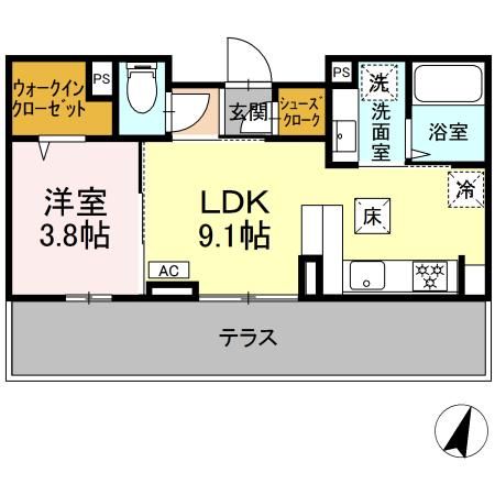 小諸市大字和田のアパートの間取り