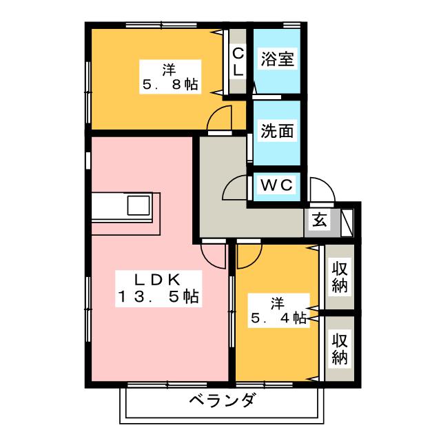 パナハイツクオーレ　Ａ棟の間取り