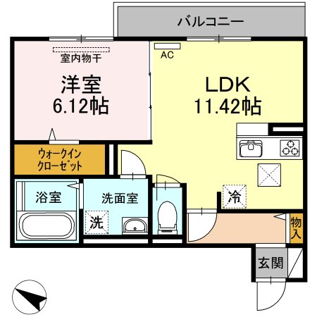 尾道市長江のアパートの間取り