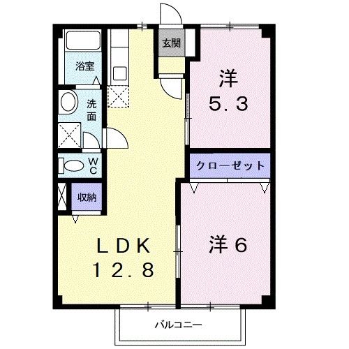 橋本市岸上のアパートの間取り