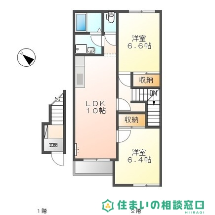 岡崎市上地町のアパートの間取り