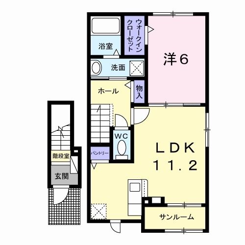 【水戸市東赤塚のアパートの間取り】