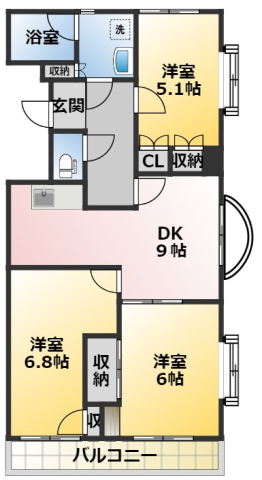 西尾市西幡豆町のマンションの間取り