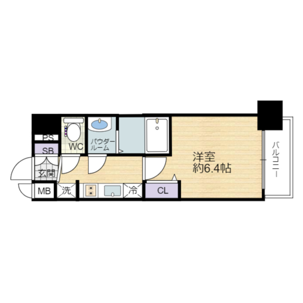 大阪市西区九条のマンションの間取り