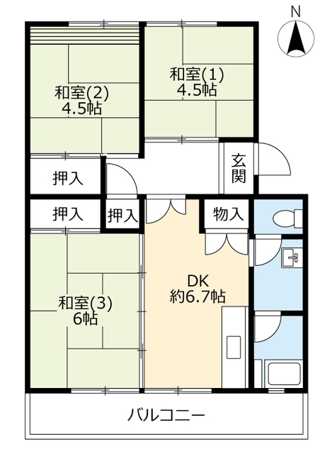 ＵＲ洛西新林の間取り