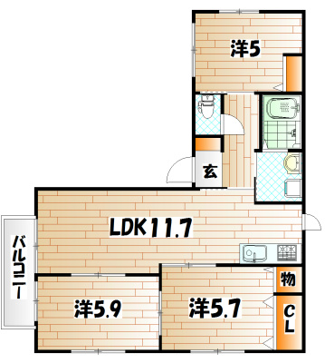 シャーメゾン新高田の間取り