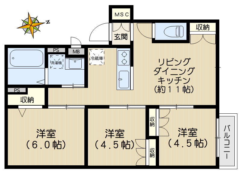 (仮称)目白台2丁目メゾンの間取り